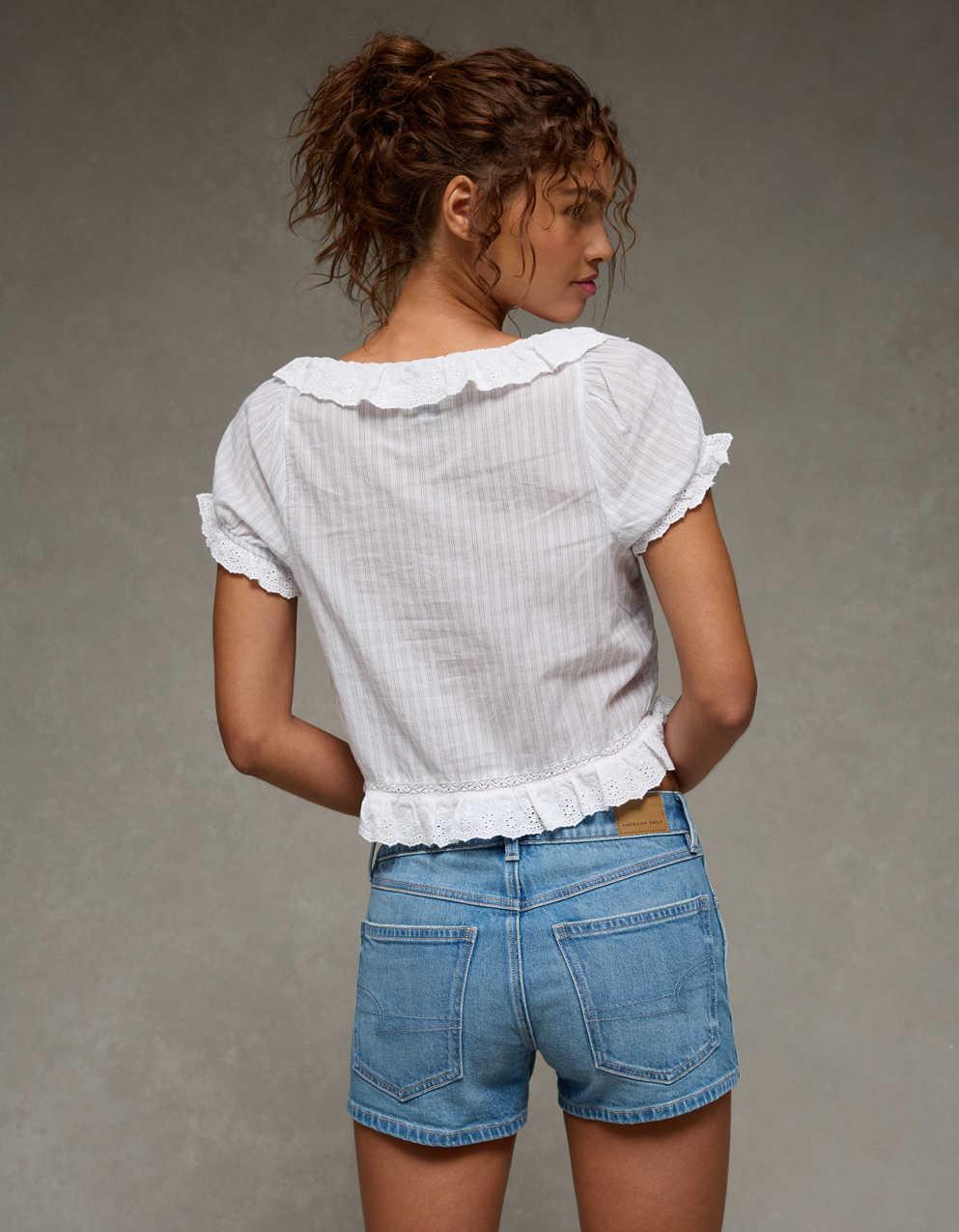 AE Schiffli Button-Up Blouse