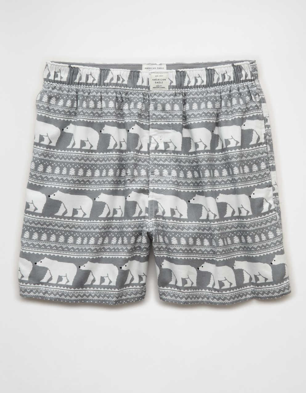 AEO Polar Bears Flannel Pocket Boxer