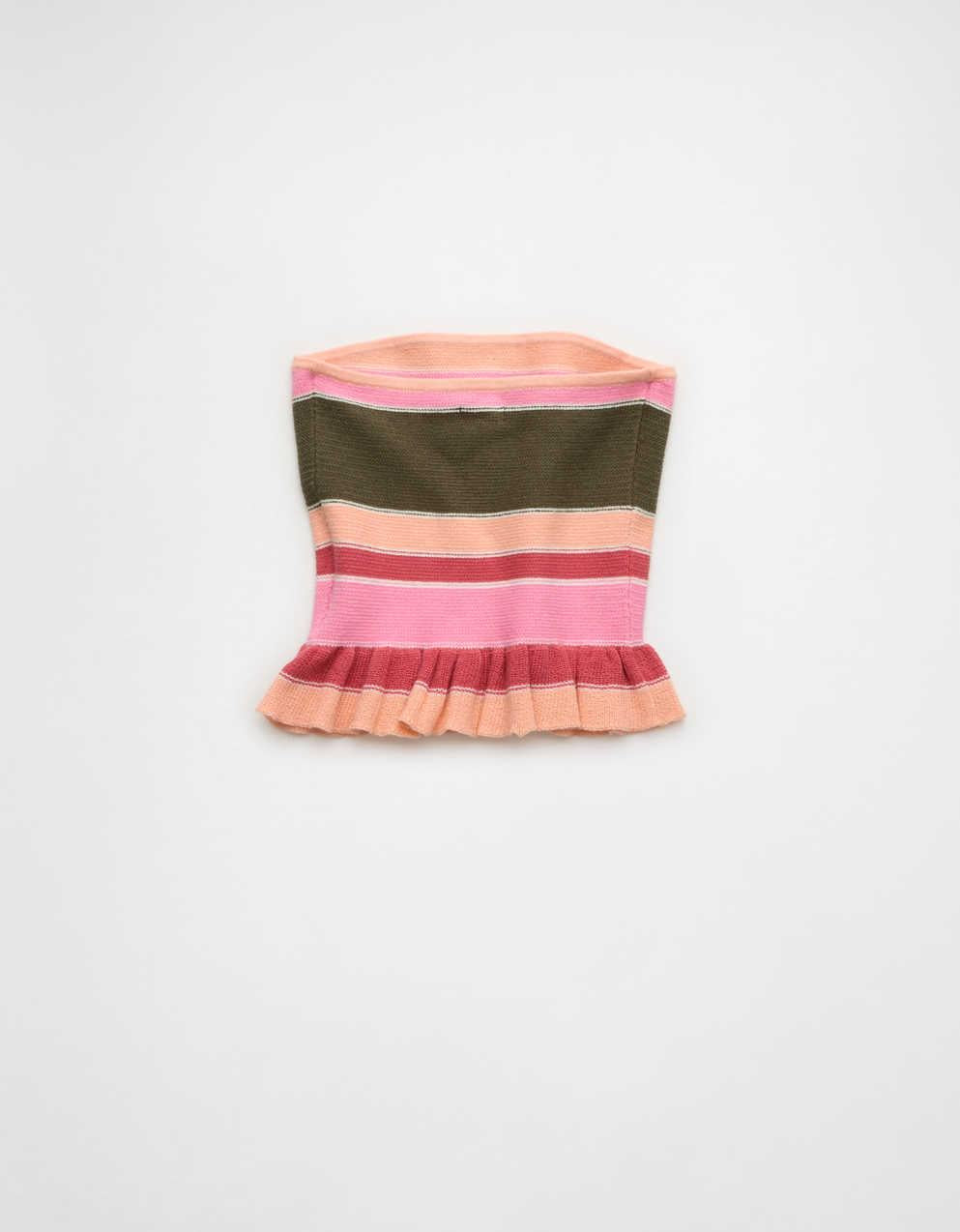 AE Cropped Peplum Sweater Tube Top