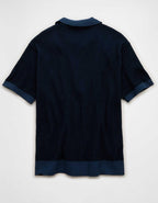 AE Striped Button-Up Sweater Polo