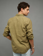 AE Standard Fit Linen-Blend Button-Up Shirt