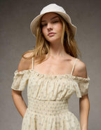 AE Off-The-Shoulder Smocked Mini Dress