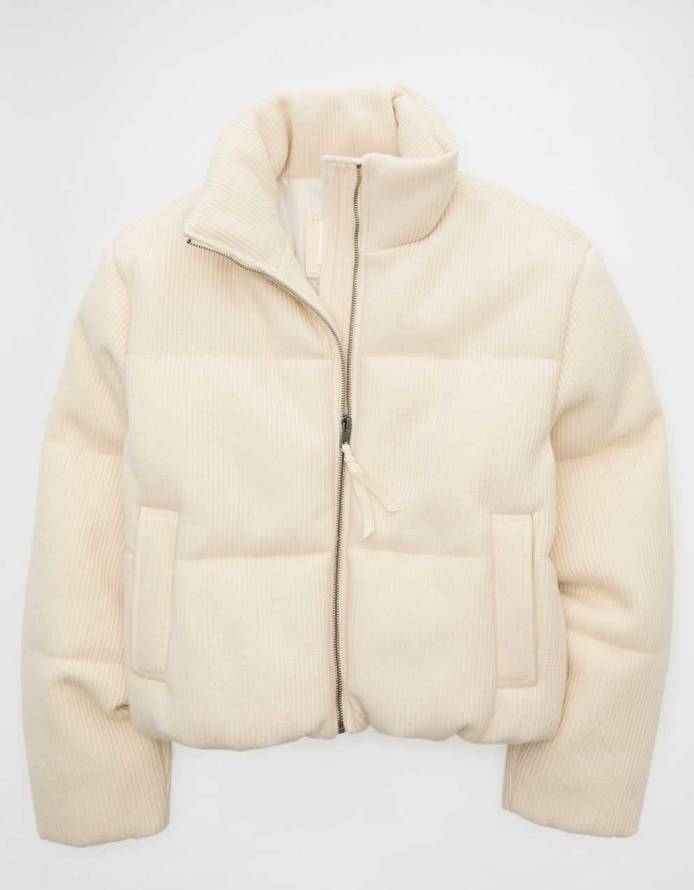 AE Cropped Sweater Puffer Jacket