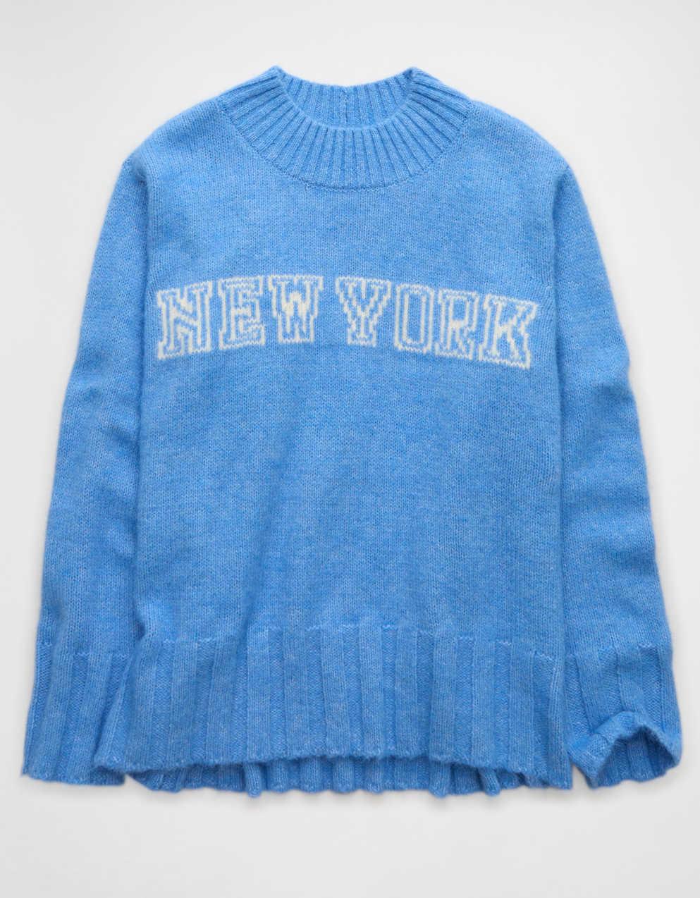 AE Oversized Faux Mohair Wide Cuff Sweater