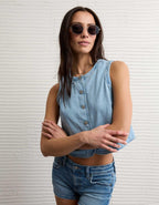 AE High-Neck Denim Vest