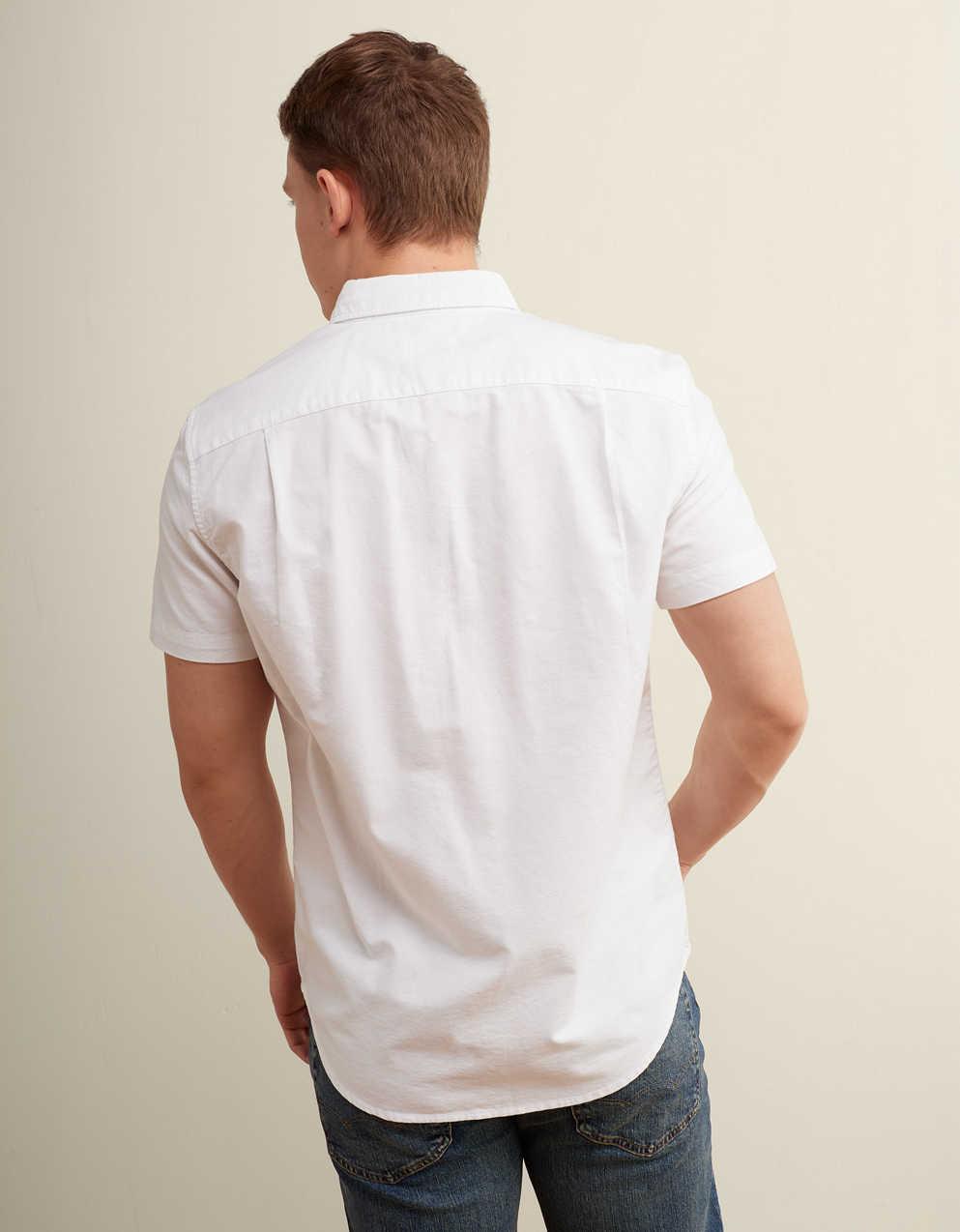 AE Short-Sleeve Slim Fit Button-Up Shirt
