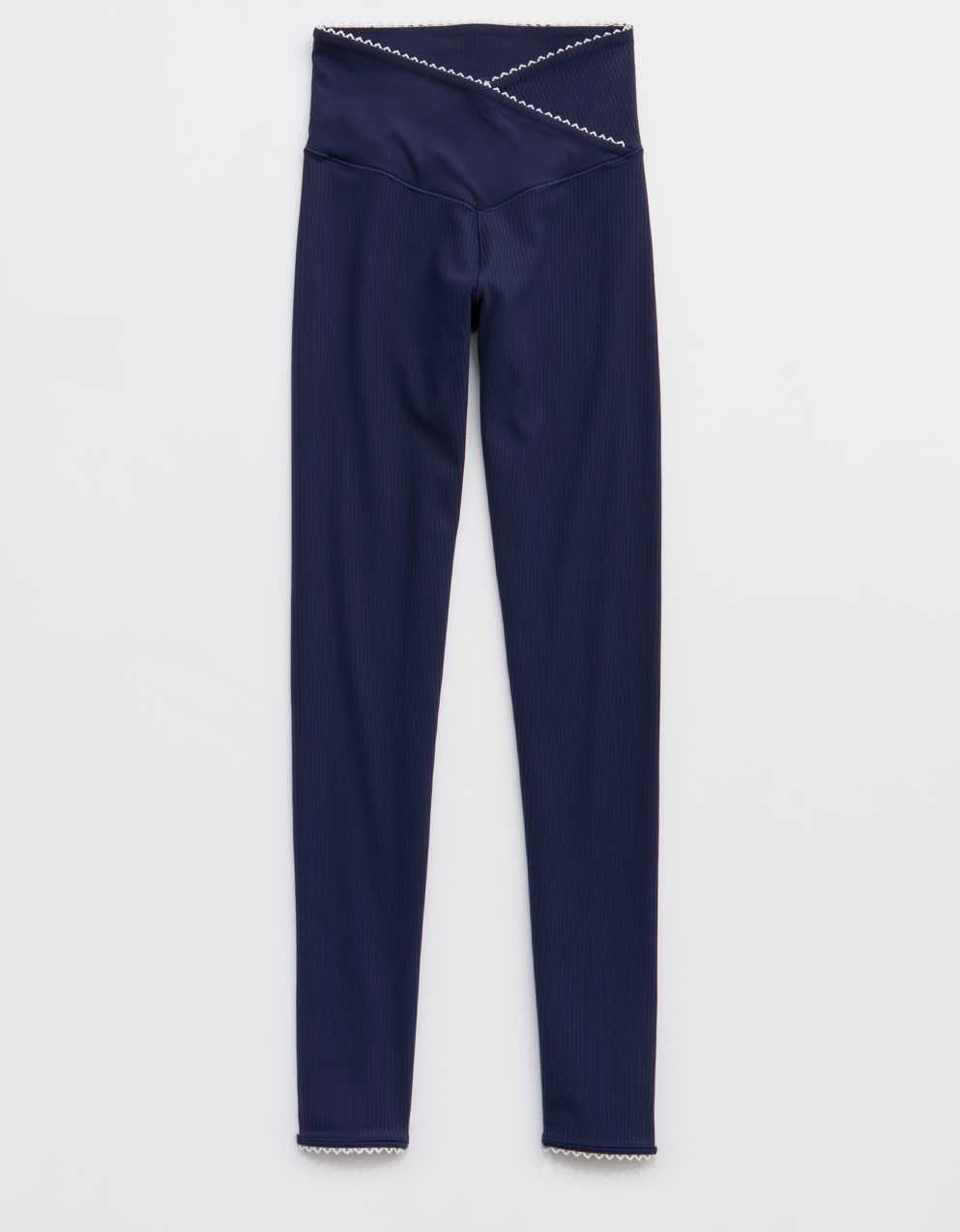 OFFLINE By Aerie Real Me XTRA Ribbed Picot Trim Crossover Legging