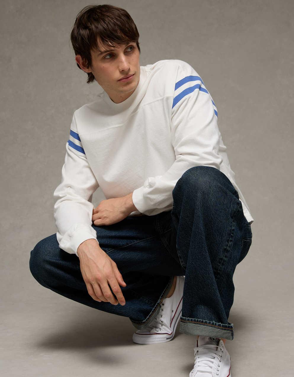AE Boxy Long-Sleeve Football T-Shirt