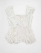 AE Lace Trim Babydoll Blouse