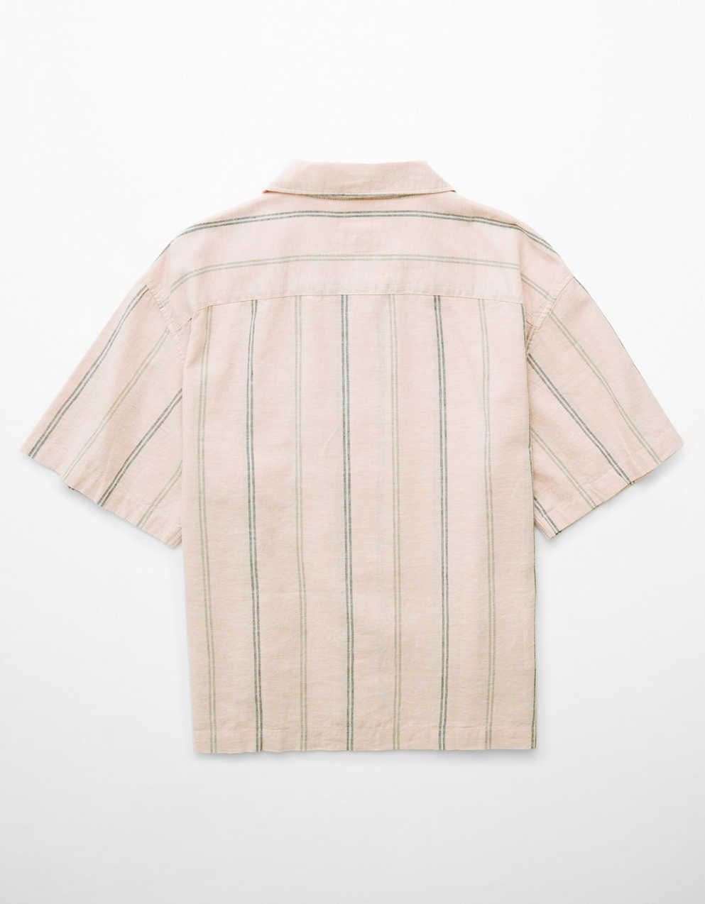 AE Poolside Linen-Blend Button-Up Shirt