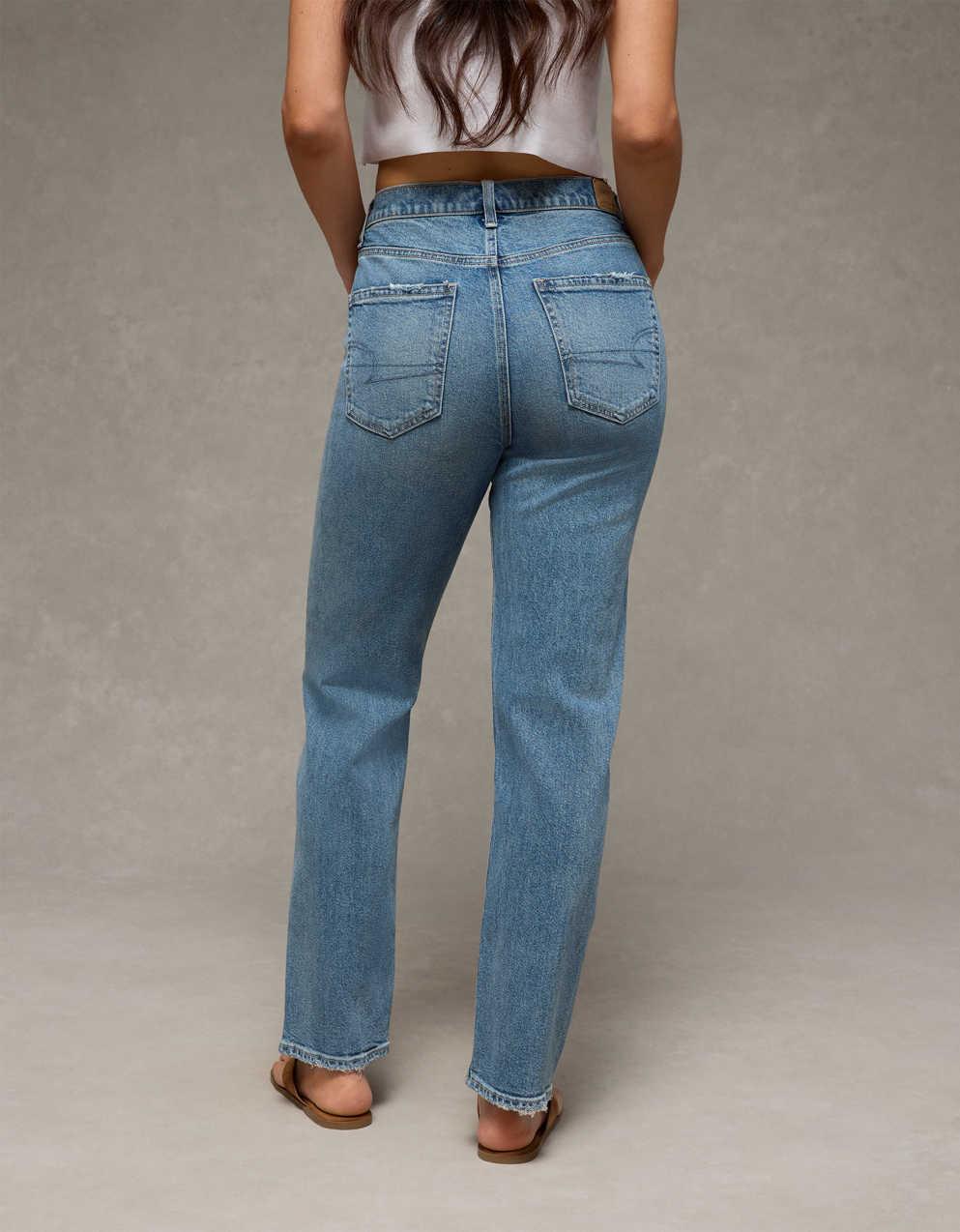 AE Stretch Super High-Waisted Ankle Straight Jean