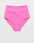 Aerie Ribbed High Waisted Full Coverage Bikini Bottom