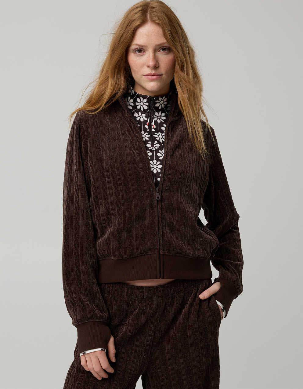 OFFLINE By Aerie Cable Lounge Full Zip