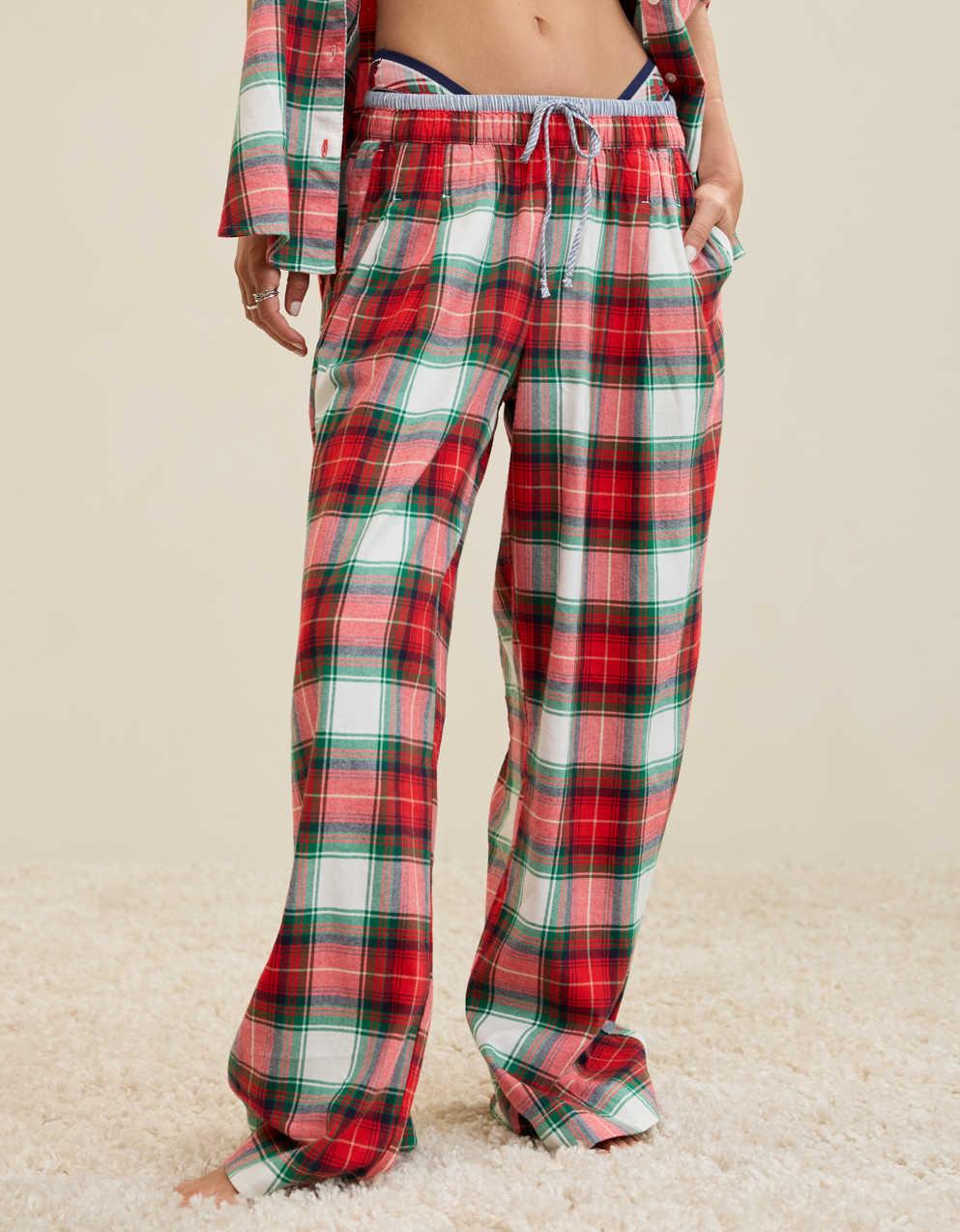 Aerie Checked Out Flannel Wide Leg Pant