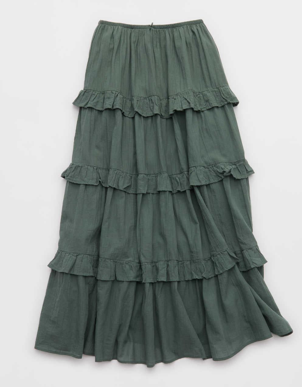 Aerie Ready To Ruffle Tiered Midaxi Skirt