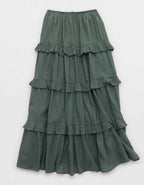 Aerie Ready To Ruffle Tiered Midaxi Skirt