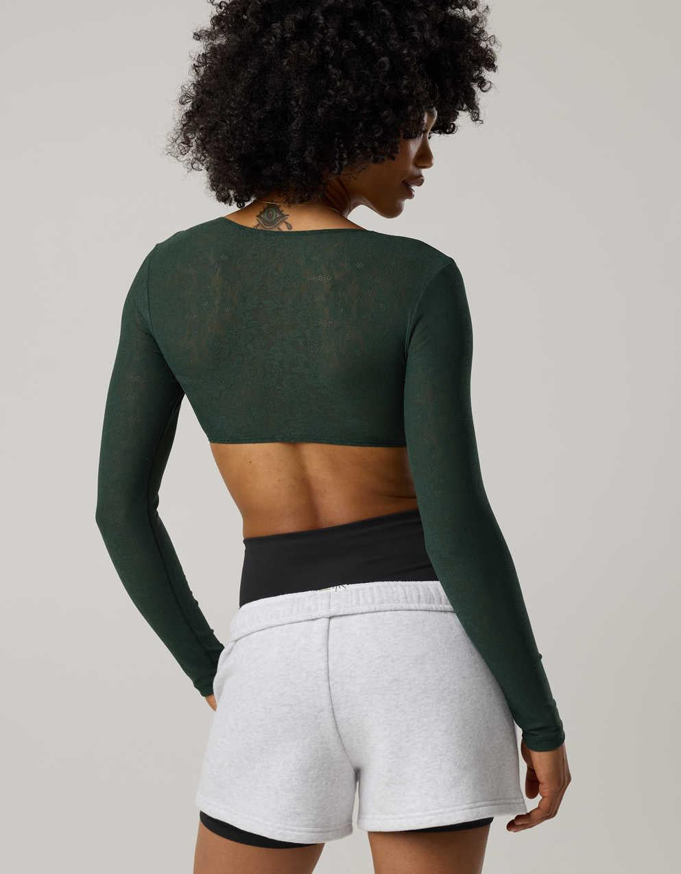 OFFLINE By Aerie Real Me Lace Long Sleeve Bra Top