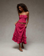 AE Mid-Rise Tiered Ruffle Maxi Skirt