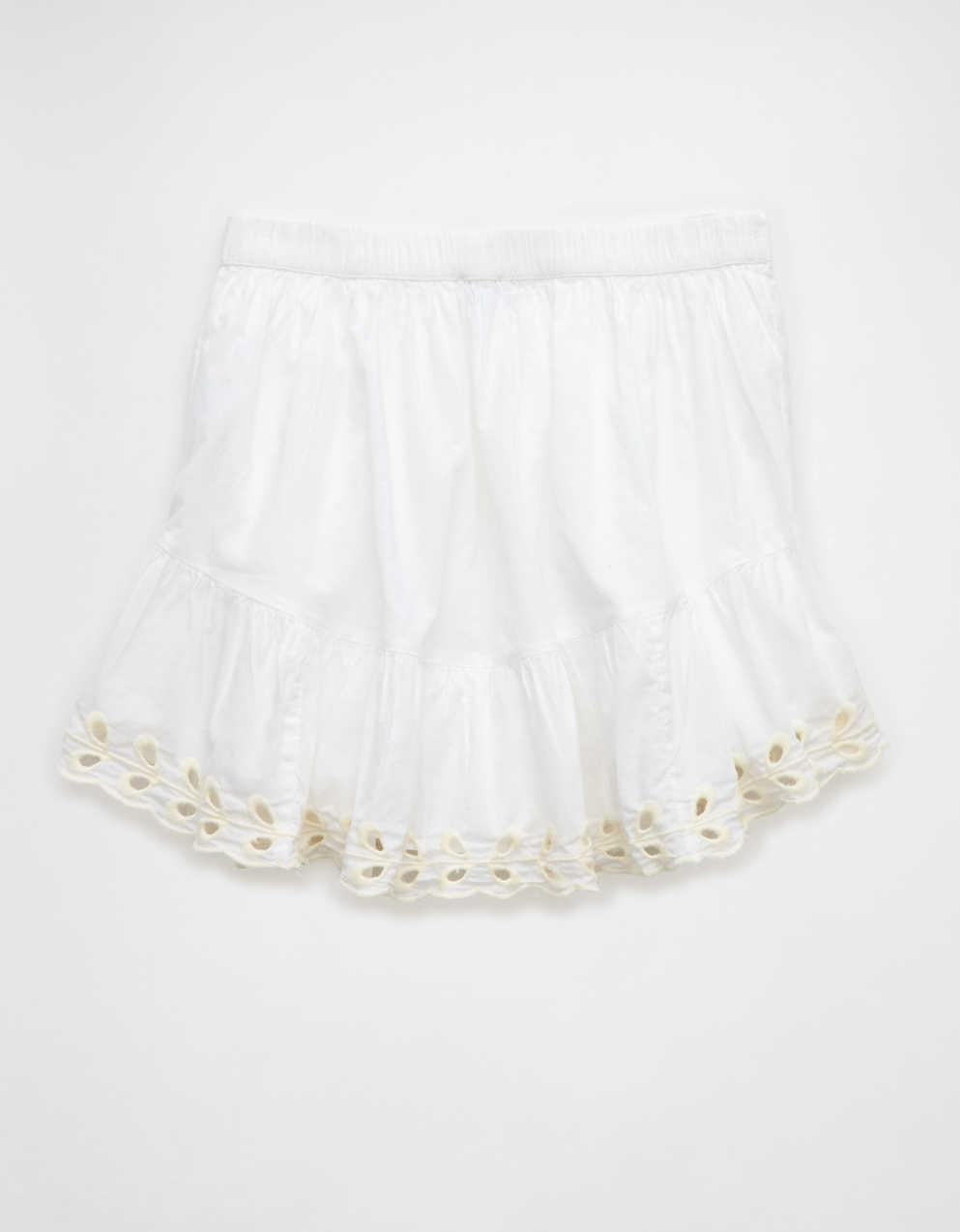 AE High-Waisted Embroidered Eyelet Mini Skirt