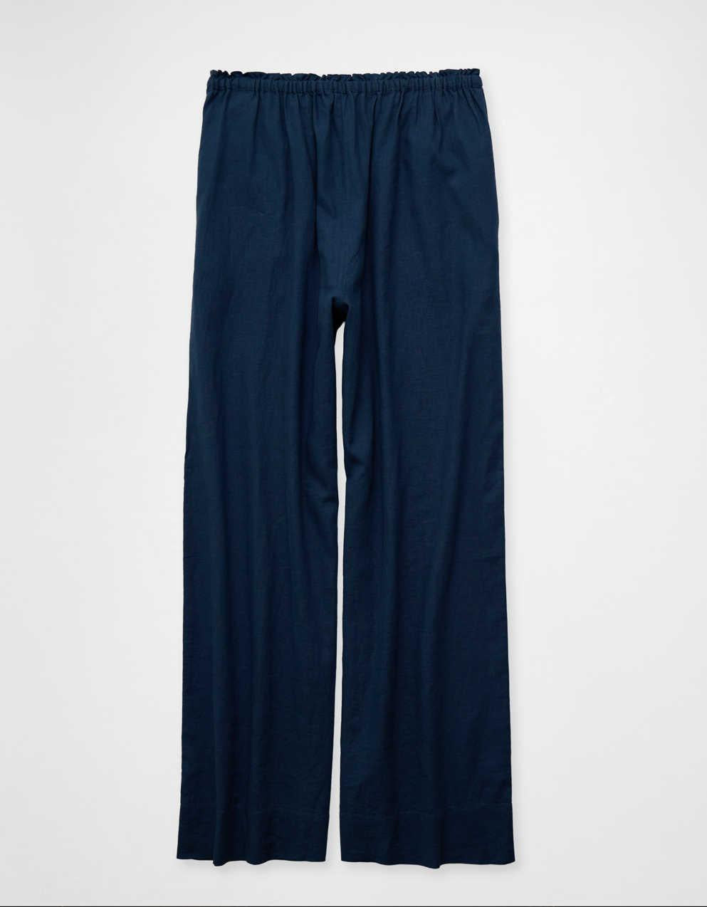 AE Linen-Blend Wide-Leg Pant