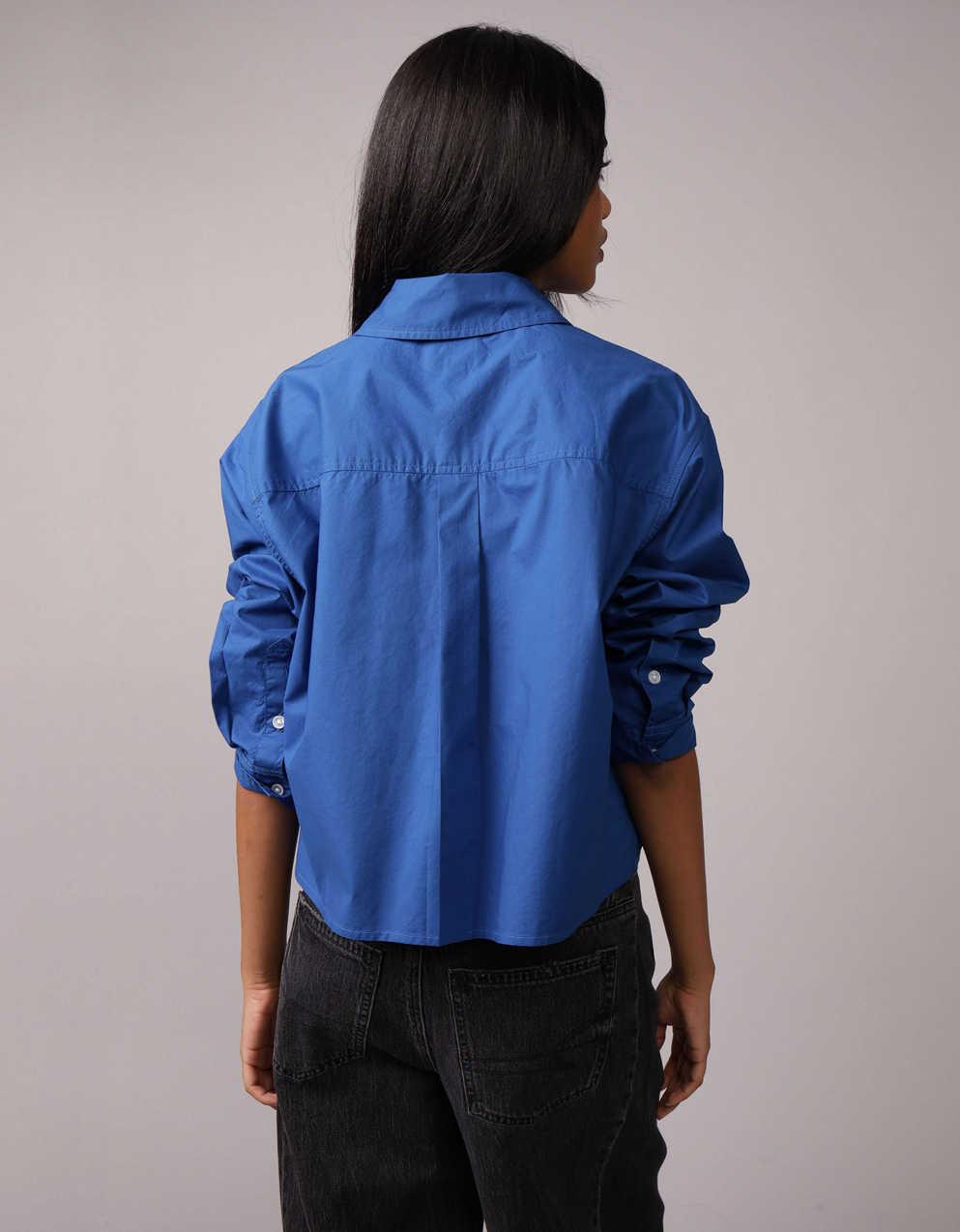AE Cropped Perfect Button-Up Shirt