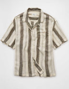 AE Poolside Linen-Blend Striped Button-Up Shirt