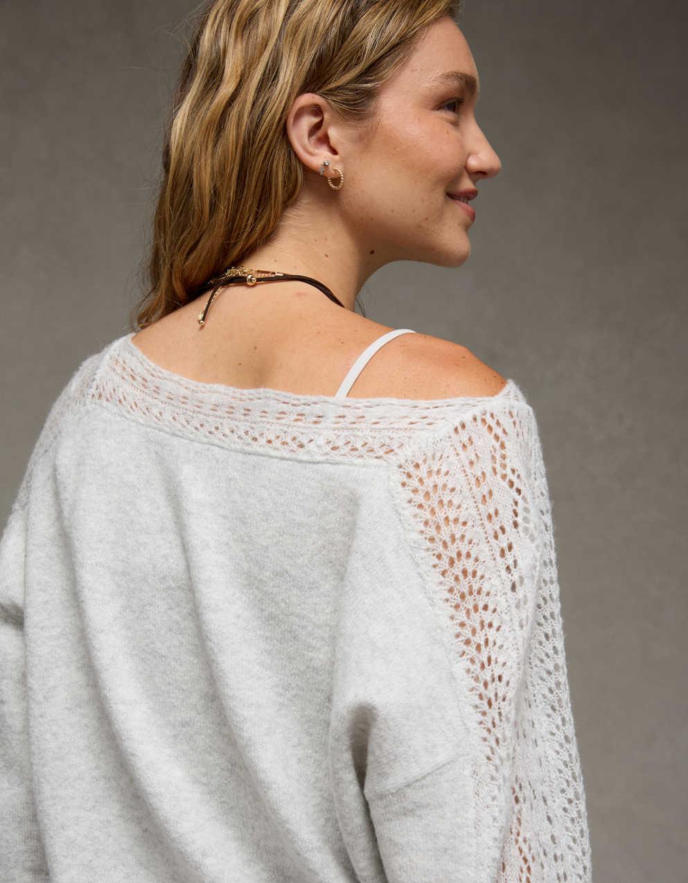 AE Whoa So Soft Lace Sweater