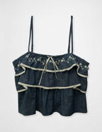 AE Embroidered Ruffle Cami Top