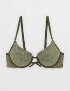 Show Off Vintage Lace Plunge Push Up Bra