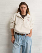AE Sherpa Fleece Graphic Henley Sweatshirt