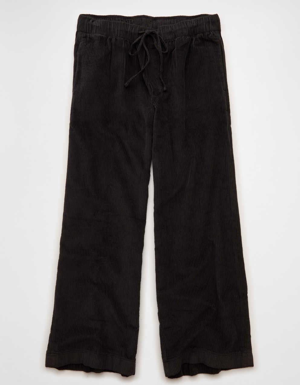 AE Stretch Corduroy Low-Rise Baggy Wide-Leg Pant